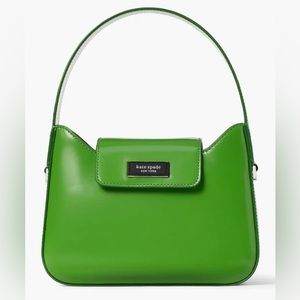 NEW kate spade sam icon leather mini hobo bag in green